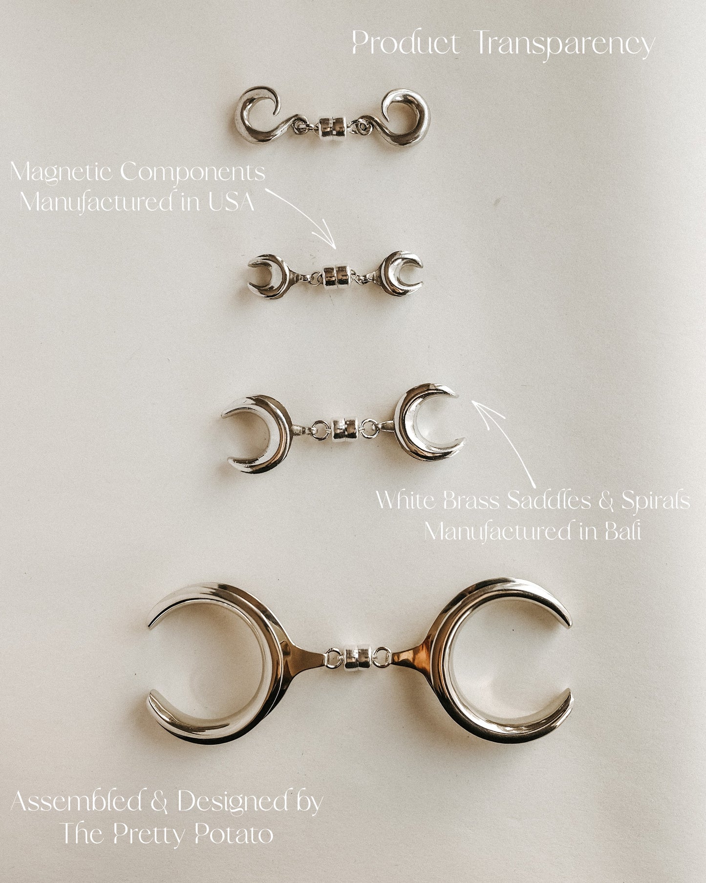 Magnetic White Brass Saddles