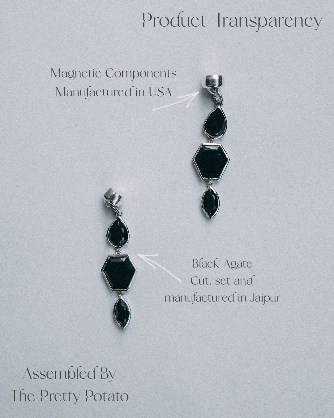Stacked Black Agate