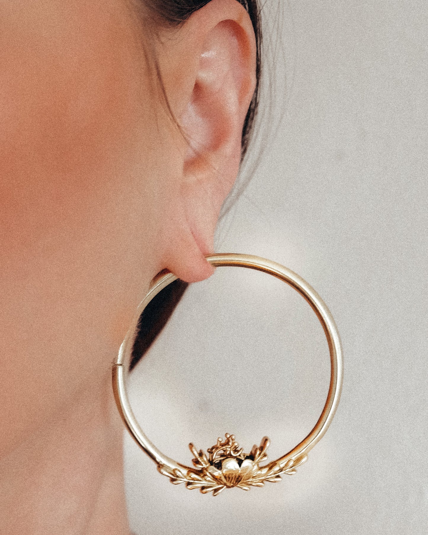 Brass “Kristina” Floral Hoop Hangers