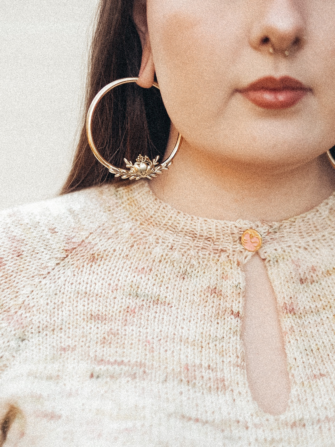 Brass “Kristina” Floral Hoop Hangers