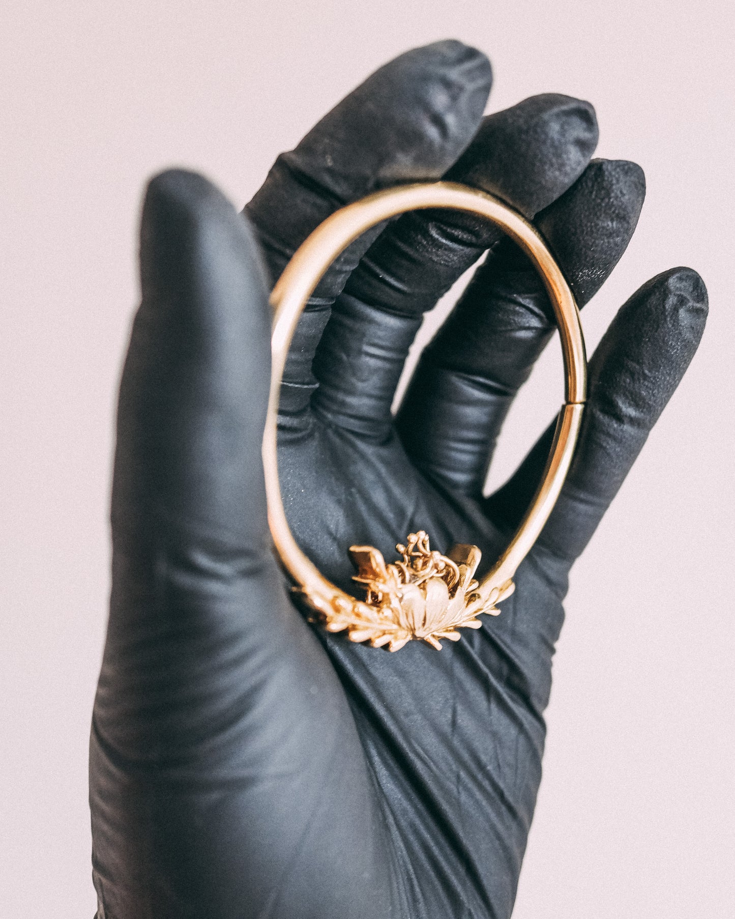 Brass “Kristina” Floral Hoop Hangers